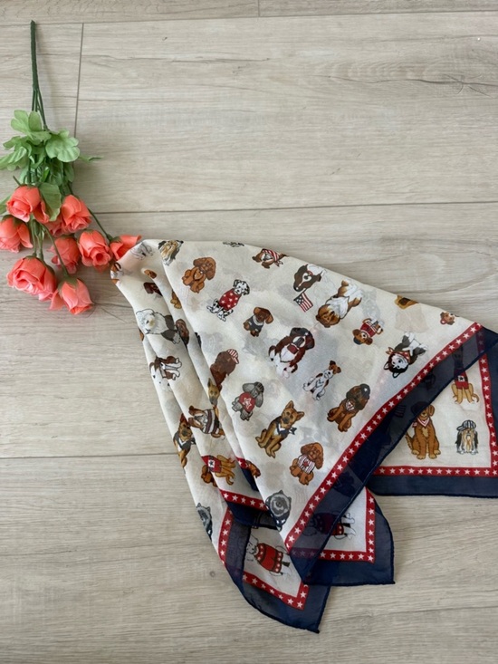 Accessories - Vintage dog scarf American preppy chic patriotic